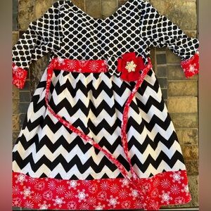 Rare Editions Counting Daisies Chevron Snowflake Winter Dress -size 4